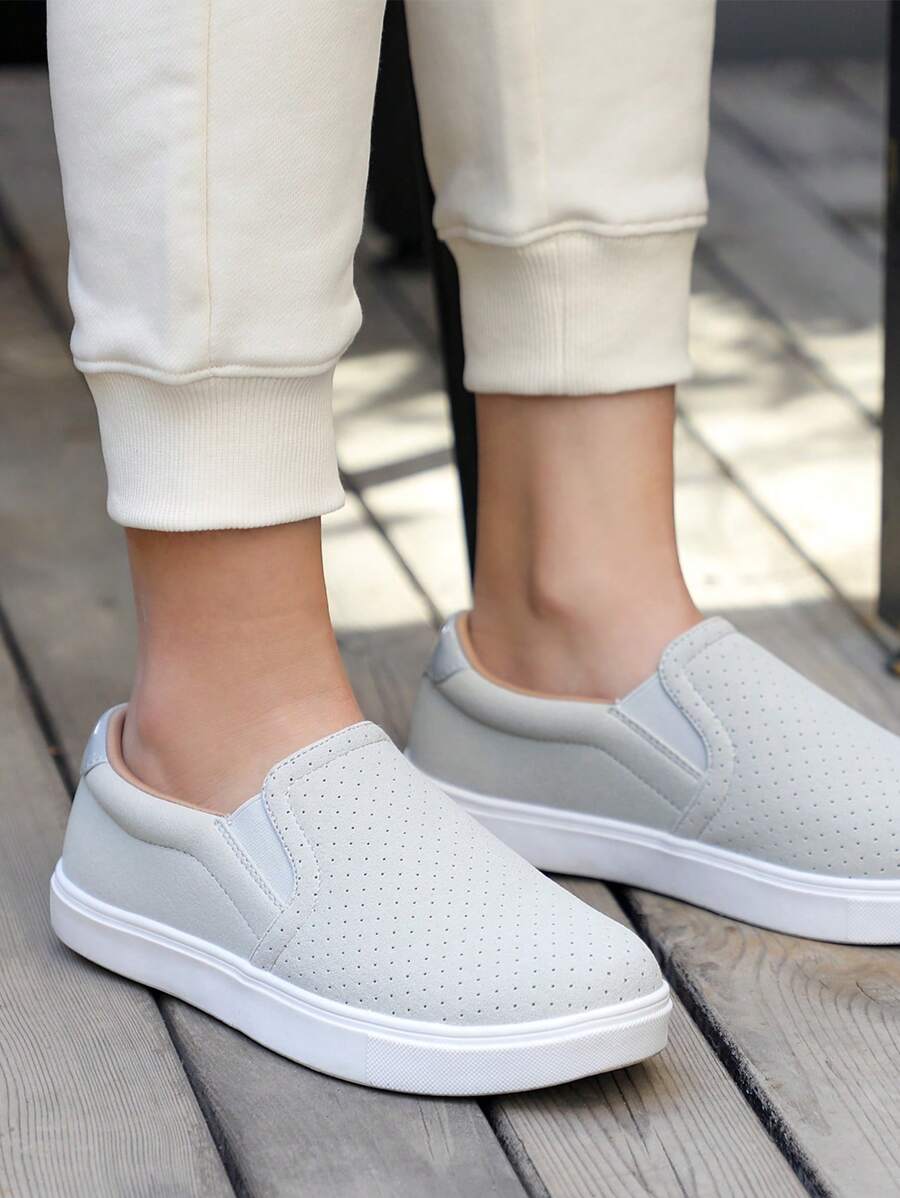STQ Slip On Shoes For Women Comfort Fall Loafers Soft Business Casual Sneakers - XÁM NHẸ - Xem 1