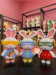 材料套裝 3 件兔形積木,配有錘子工具,方便組裝,適合男孩和女孩,減壓玩具,節日禮物,生日禮物,感恩節禮物,益智玩具,大號智力開發(11000 塊) - 彩色 - 查看 4