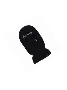 2 szt./1 szt. unisexowy haftowany dzianinowy kominiarka z kapturem i dzianinowymi rękawiczkami, odpowiedni na jesienne i zimowe aktywności na świeżym powietrzu, takie jak podróże, narciarstwo, jazda na rowerze, piesze wycieczki, czapka jesienna