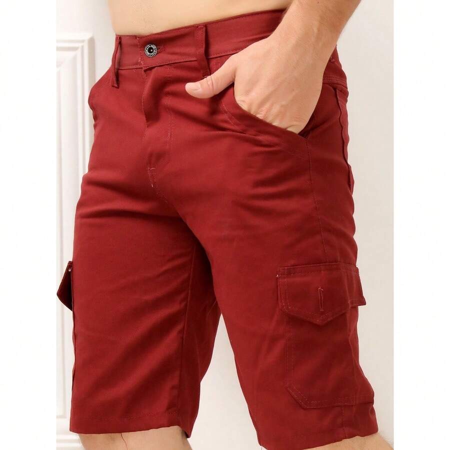 Men Shorts - Burgundy - View 1