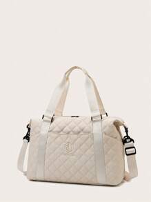 Beige Expanded Luggage Storage Bag, Lightweight Foldable, Expanded, Carry On Travel Weekender & Overnight Bag, Weekend Bag Hospital Bag Back To School School Bag Travel Essentials Travel Organizer For Beach Summer Vacation Bag For School School Accessories School Stuff - Multicolor - View 6