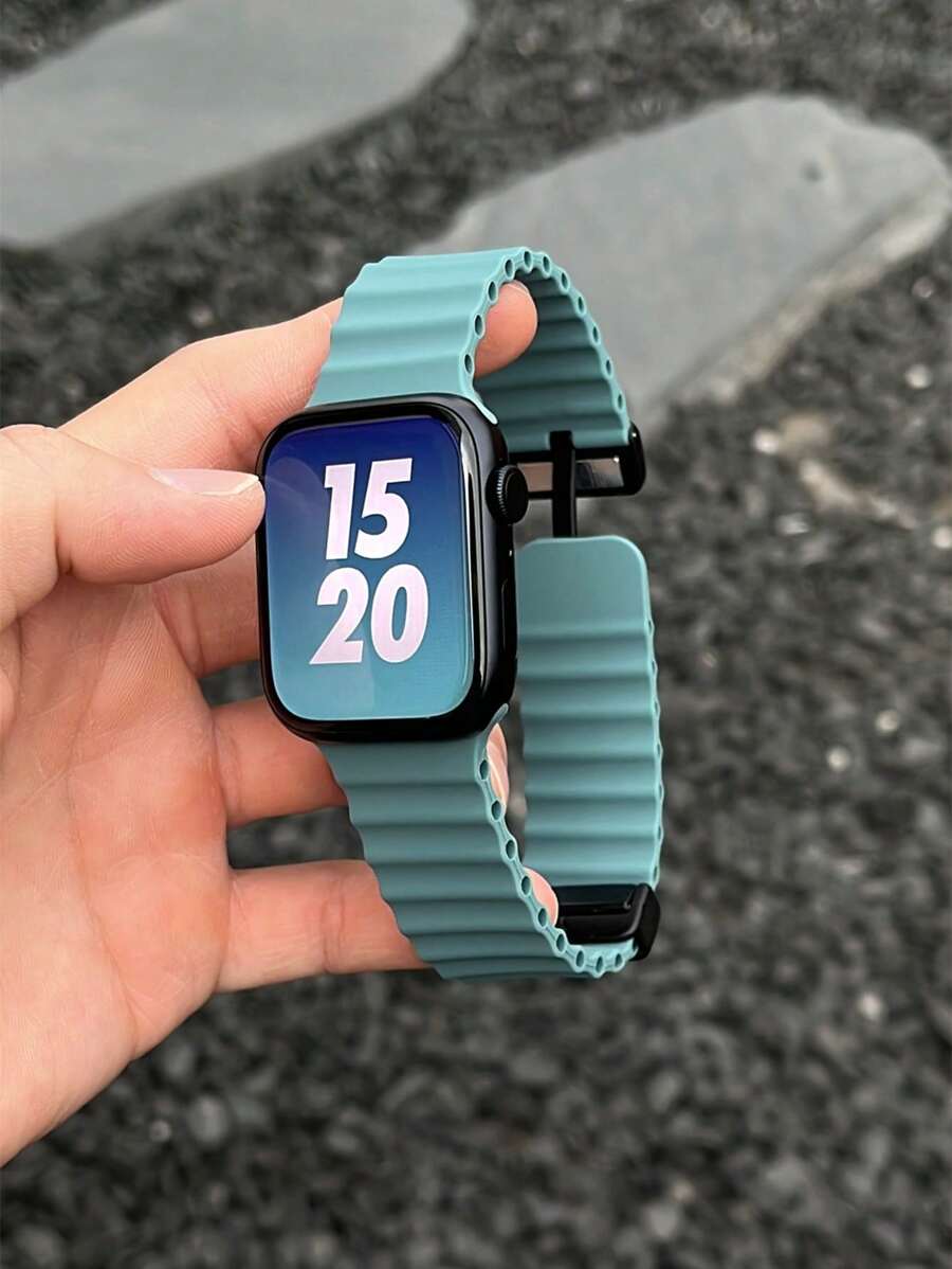 1 dây đeo đồng hồ thể thao từ tính bằng silicon lỏng, tương thích với Apple Watch 42mm, 38mm, 40mm, 41mm, 44mm, 45mm, 46mm, 49mm, dây đeo thay thế đồng hồ thông minh thời trang, phù hợp với Ultra2, Ultra SE2, SE 11, 10, 9, 8, 7, 6, 5, 4, 3, 2, 1 Series, unisex, có thể dùng làm quà tặng tựu trường cho học sinh. - màu xanh lá - Xem 1