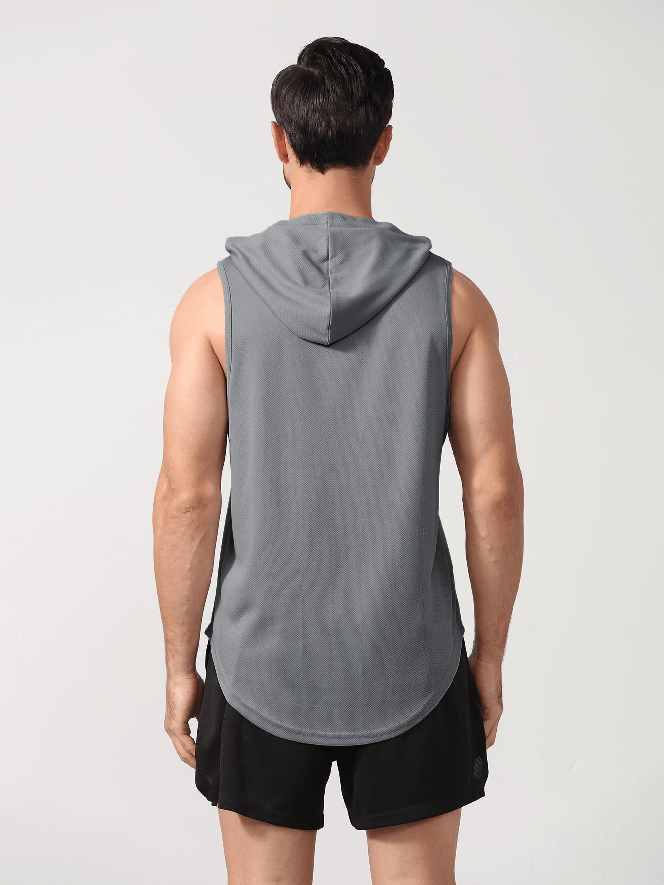 Men's Sports Sleeveless Hooded Tank Top, Outdoor Running Fitness Quick ...