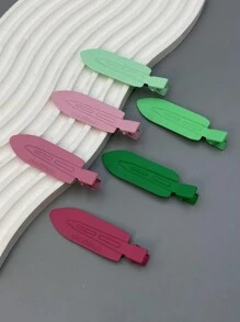 2張卡片6個髮夾女士髮夾聖誕節/紅色配件/綠色配件