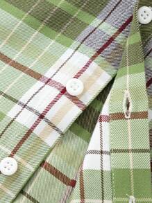 Balabala Girls Spring And Autumn Casual Versatile Plaid Soft Skin-Friendly Young Girl Long-Sleeved Shirt Yellow - Green - View 5