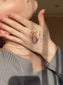 30sheets Multicolor Cartoon Flowers & Animals Design Combination Waterproof Temporary Tattoo Stickers For Shoulder, Neck, Collarbone, Hand - Multicolor - View 4