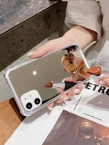 1 szt Śmieszne Wzór psa Akrylowy Lustro Galwanotechnika Obudowy na Telefon , Kompatybilny z iPhone'em
