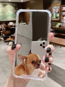 1 szt Śmieszne Wzór psa Akrylowy Lustro Galwanotechnika Obudowy na Telefon , Kompatybilny z iPhone'em