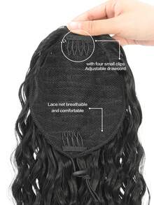 Dài Quăn Tóc đuôi ngựa Gia hạn Quăn Chống nóng Sợi tổng hợp Tức thì Kẹp Dây rút Tóc đuôi gà Kẹp Tóc đuôi ngựa Quăn Đối với 24 Inch - màu đen - Xem 3