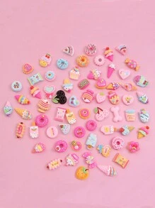 30件/包美甲饰品水钻3D卡哇伊糖果蛋糕随机混合树脂用于亚克力美甲片装饰美甲配件工具美甲用品指甲美甲宝石