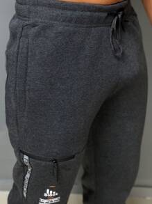 Calça Moletom Masculina Calça Moletom Elastico Skinny Slim Sport importado engrossado BOLSO COM ZIPER