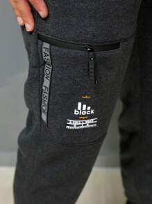 Calça Moletom Masculina Calça Moletom Elastico Skinny Slim Sport importado engrossado BOLSO COM ZIPER