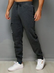 Calça Moletom Masculina Calça Moletom Elastico Skinny Slim Sport importado engrossado BOLSO COM ZIPER