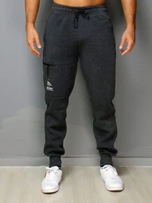 Calça Moletom Masculina Calça Moletom Elastico Skinny Slim Sport importado engrossado BOLSO COM ZIPER