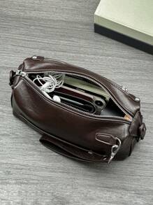 HOVI'S 時尚復古簡約手拿包商務商務旅行多功能便攜收納包手提包手拿包男士手拿包聖誕禮物男士手腕包方形包送老公禮物防水男士禮物爸爸禮物情人節禮物男士 - 棕色 - 查看 5