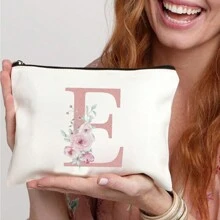 字母e、f、g、h,印花送給媽媽、老師、朋友、護士的最佳禮物,化妝包,送給女性朋友的禮品袋,旅行紀念品,生日,情人節,婦女節派對,伴娘化妝品,母親節洗漱包 - 米色 - 查看 2