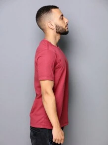 Camiseta clássica de algodão puro de cor sólida - moderna, simples e confortável