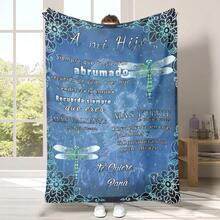 Tiếng  Tây Ban Nha Phong bì Chăn , In Ném cái mền , Flan mềm Thân thiện Chăn , Nhẹ 	
Fuzzy In Chăn Đối với Đi văng Sofa Giường Văn phòng Du lịch Cắm trại Cái ghế , Ném Kích thước Plush ấm áp Chăn Đối với Tất cả Mùa , Con trai Cô gái Người lớn Học sinh Qủa tặng - Màu xanh bụi bặm - Xem 1