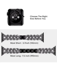 1pc Rhinestone Decor Triangle Shaped Replacement Band Compatible With Apple Watch, Women's Accessory - Black - View 3