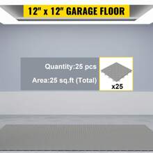 Garage Interlocking Tiles 25Pcs & 50Pcs Multi Color 12" X 12" Garage Floor Covering Tiles Non-Slide Diamond Plate Garage Flooring Tiles Support 55000 Lbs For Basement Gym - 銀色 - 查看 8