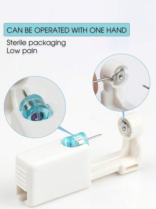 1pc Unisex Ear Piercing Gun Kit With Disposable Sterilized Ear Stud