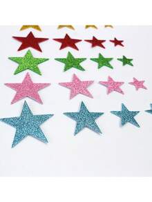 1包聖誕eva金色貼紙,適用於兒童diy,包括字母、星星、數字、心形和創意貼紙,可用於diy日記、派對裝飾 - 紅色 - 查看 5