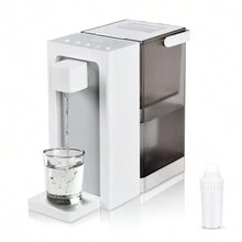 Instant Hot Water Filter Dispenser,3L Super Large Water Tank,Powerful Countertop Water Filter System,Instant Heating in 3 Seconds,Smart Touch Screen with,2 Filter Element,White - White - View 1
