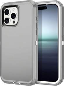 Shockproof/Dustproof/Drop-Resistant 3-Layer Full Body Protection Durable Phone Case, Made Of Pc+Tpu Material, Gray And White - Light Grey - View 1