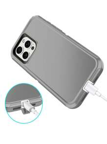 Shockproof/Dustproof/Drop-Resistant 3-Layer Full Body Protection Durable Phone Case, Made Of Pc+Tpu Material, Gray And White - Light Grey - View 2