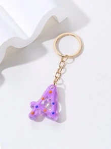 Cartoon Digit Design Acrylic Keychain Charm For Bag - Yellow - View 6