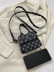 復古且時尚的迷你斜背肩袋,適合休閒穿搭 - 黑色 - 查看 2