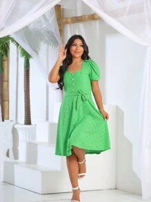 Women Dresses - màu xanh lá - Xem 3