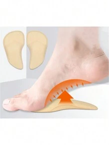 2pcs Soft Silicone Insole Cushion Pads Suitable For High Heels - Beige - View 3
