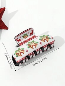 1 件女士多色聖誕髮飾,大尺寸髮夾,帶聖誕主題圖案,如鈴鐺、雪人、馴鹿、聖誕老人,適合派對、舞蹈、節日、校園服裝等。 - 彩色 - 查看 3