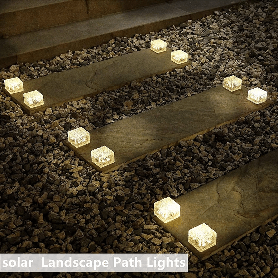HIKE Solar LED Floor Tile Light Ice Brick Light Glass Buried Light