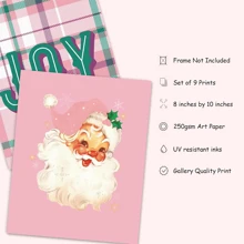 9pcs Treo tranh Ngày lễ Phòng ngủ Trang trí tường Treo tranh In hoa Áp phích tranh sơn dầu Đối với Phòng khách Văn phòng Đồ trang trí Dấu hiệu Bức tranh ( 8x10inch Không có khung ) - Hồng - Xem 3