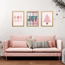 9pcs Treo tranh Ngày lễ Phòng ngủ Trang trí tường Treo tranh In hoa Áp phích tranh sơn dầu Đối với Phòng khách Văn phòng Đồ trang trí Dấu hiệu Bức tranh ( 8x10inch Không có khung ) - Hồng - Xem 6