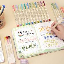 3 件/盒軟毛筆閃光書法毛筆,新色國畫書寫軟毛筆,學校辦公用品文具