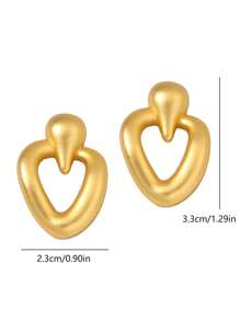 圓形夾式耳環 - 金黃色 - 查看 5