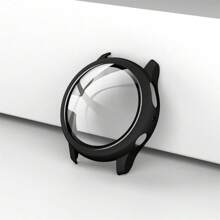 2pcs Solid Color Watch Case And Screen Protector Compatible With Samsung Galaxy Watch Active 2/Galaxy Watch Active - Transparent+Black - View 2