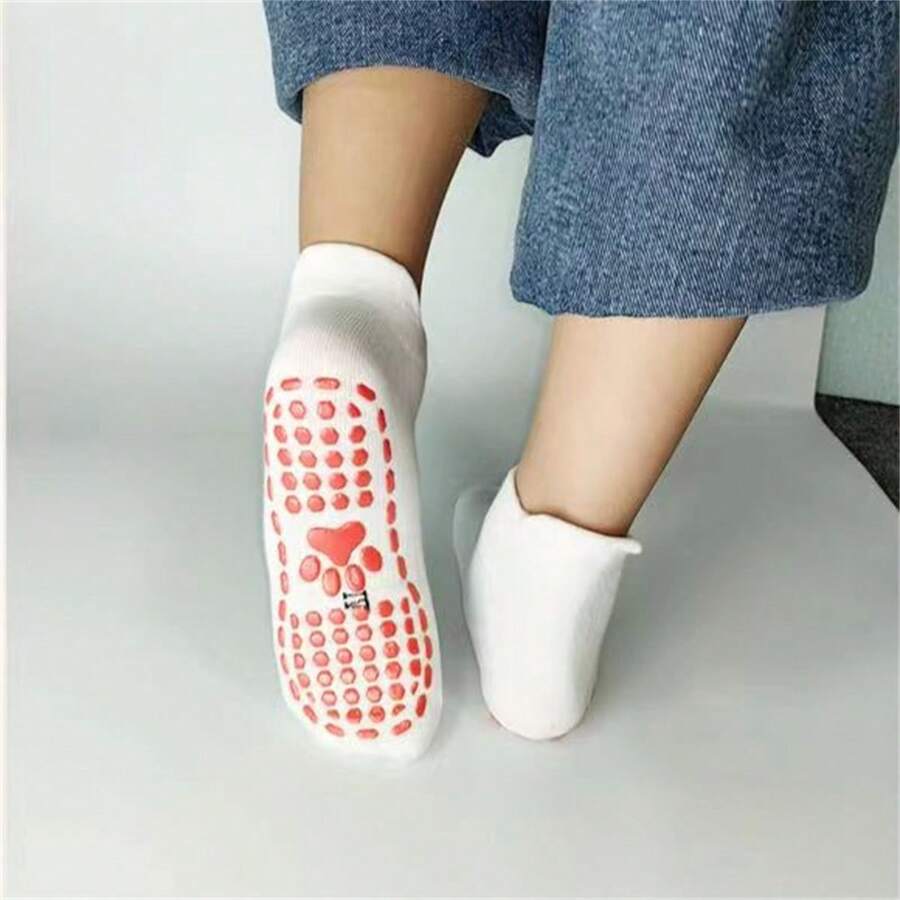 Five Pairs Of Male Baby Boys, Female Baby Girls, Bear Paw Patterned Adhesive Floor Socks, Anti