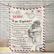 西班牙風格信封毛毯,印花沙發毯,柔軟絨面舒適毯子,輕巧模糊印花毯,適用於沙發床辦公室旅行露營椅,全季節投掷型暖和厚實毯,男女生成年人學生禮品贈送 - 彩色 - 查看 9