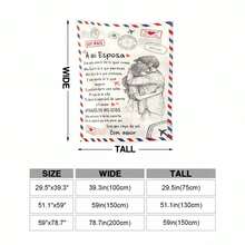 西班牙風格信封毛毯,印花沙發毯,柔軟絨面舒適毯子,輕巧模糊印花毯,適用於沙發床辦公室旅行露營椅,全季節投掷型暖和厚實毯,男女生成年人學生禮品贈送 - 彩色 - 查看 8