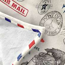 西班牙風格信封毛毯,印花沙發毯,柔軟絨面舒適毯子,輕巧模糊印花毯,適用於沙發床辦公室旅行露營椅,全季節投掷型暖和厚實毯,男女生成年人學生禮品贈送 - 彩色 - 查看 5