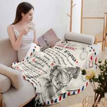 西班牙風格信封毛毯,印花沙發毯,柔軟絨面舒適毯子,輕巧模糊印花毯,適用於沙發床辦公室旅行露營椅,全季節投掷型暖和厚實毯,男女生成年人學生禮品贈送 - 彩色 - 查看 3