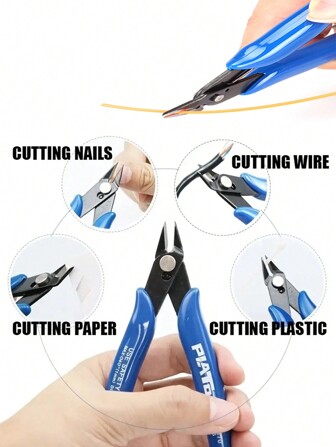 1 Pieza Nariz Plana Azul & Cortador Lateral - Alicates De Joyería Profesionales Y Kit De Equipamiento Para Confección De Joyas Y Corte, Alicates De Corte De Alambre