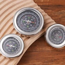 1個不鏽鋼指南針,中英文方向 - 銀色 - 查看 2
