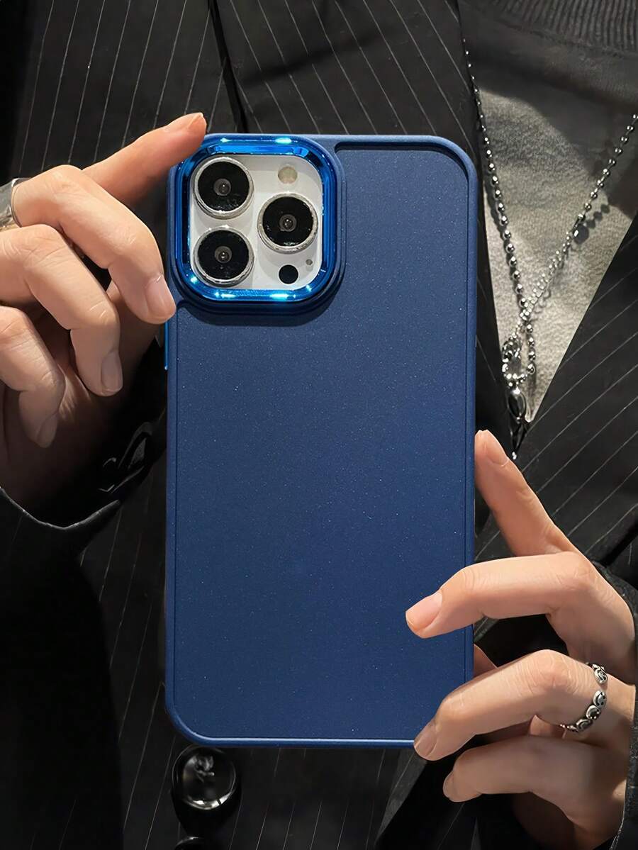 1入時尚藍色電鍍相機圓圈手機殼,適用於iphone 14 - 寶藍色 - 查看 1