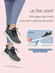 STQ Tennis Shoes Womens Slip On Walking Sneakers With Arch Support - 黑,白 - 查看 2