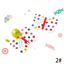 50入組卡通動物棒棒糖裝飾紙卡,手工diy棒棒糖裝飾卡 - 彩色 - 查看 8